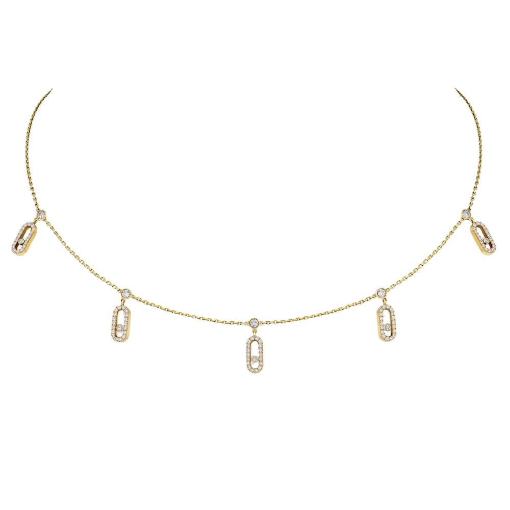 Messika 18k Yellow Gold Move Uno Pavé Drop Pendant Choker